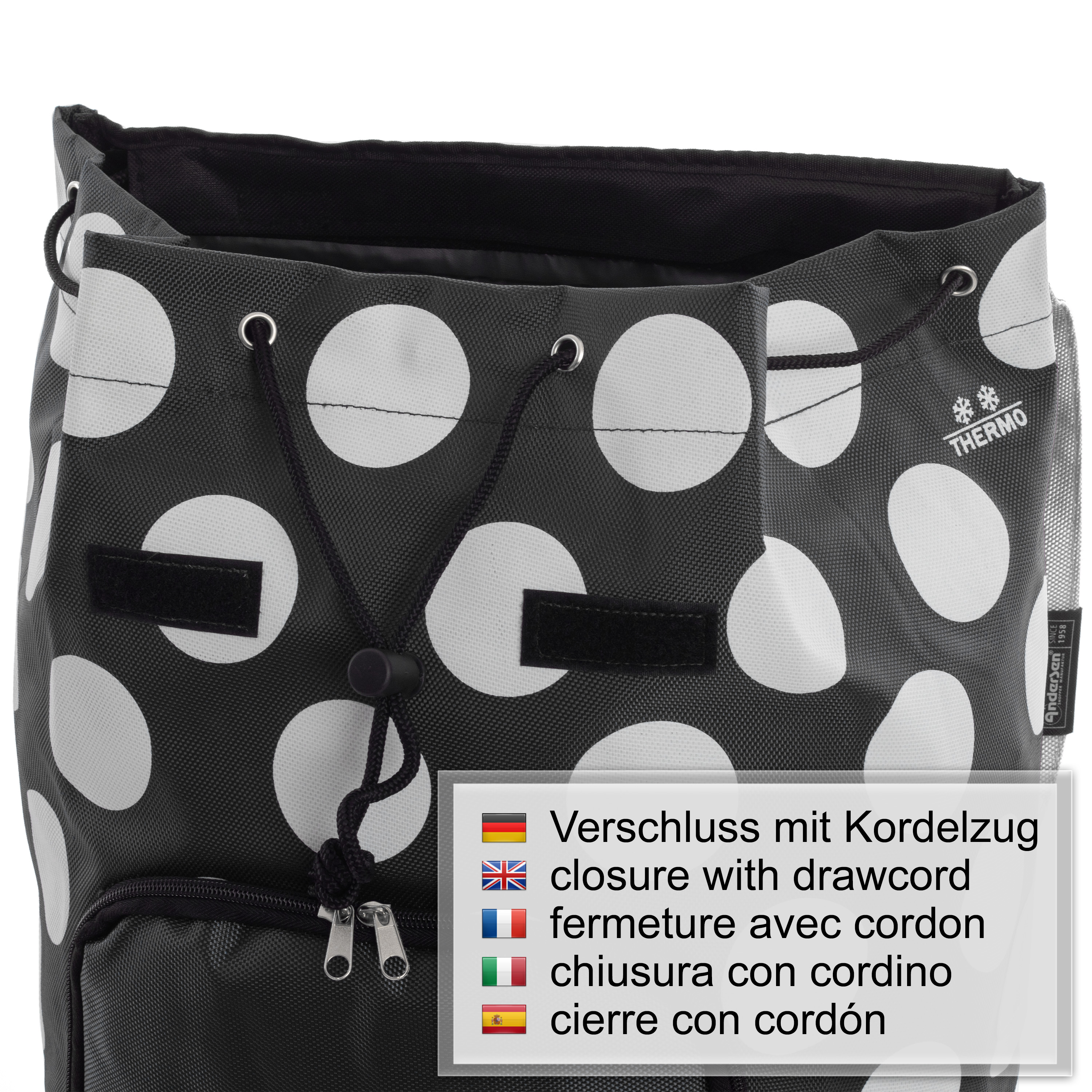 Alu Star Shopper mit Tasche Dots grau Bild 6